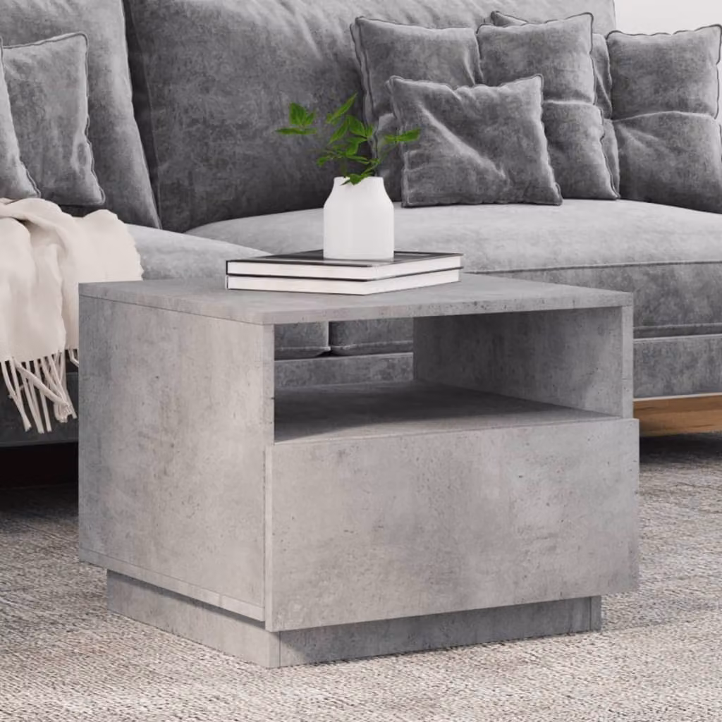Maison Exclusive - Tavolino con luci LED Grigio cemento 50x49x40 cm