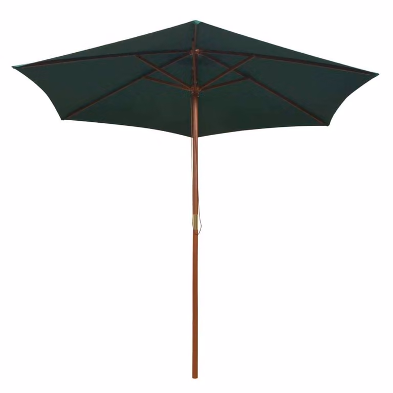 vidaXL Ombrellone 270Ã270 cm palo in legno verde