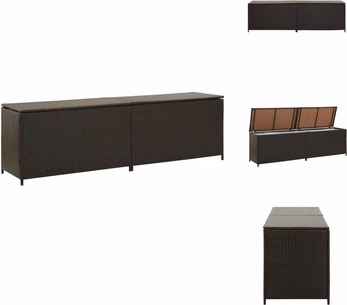 vidaXL Cassetta da giardino in Poly Rattan 200x50x60 cm Marrone - Cassette da giardino
