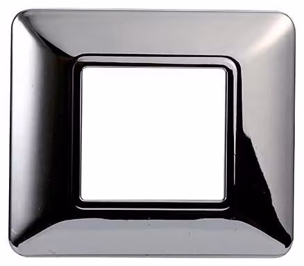 Placca compatibile Bticino Matix 2 moduli plastica colore cromato lucido