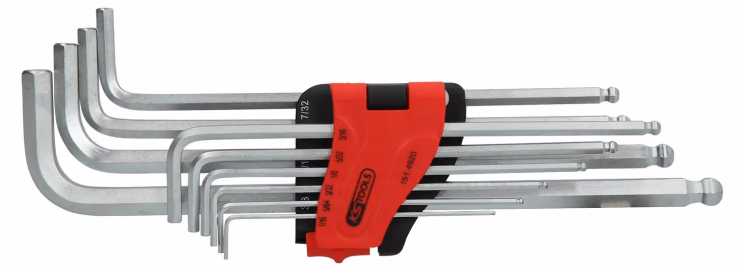 KS TOOLS Set di chiavi esagonali XL, 10 pz. Pollici - 151.4920