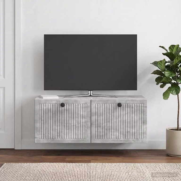 vidaXL Mobile Porta TV da Muro Moderno Grigio L: 78,5 cm, P: 31 cm, H: 30 cm