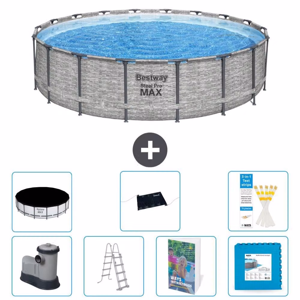 Bestway Steel Pro MAX, piscina in acciaio, forma rotonda - 549x122 cm - 6 pezzi, modello S621