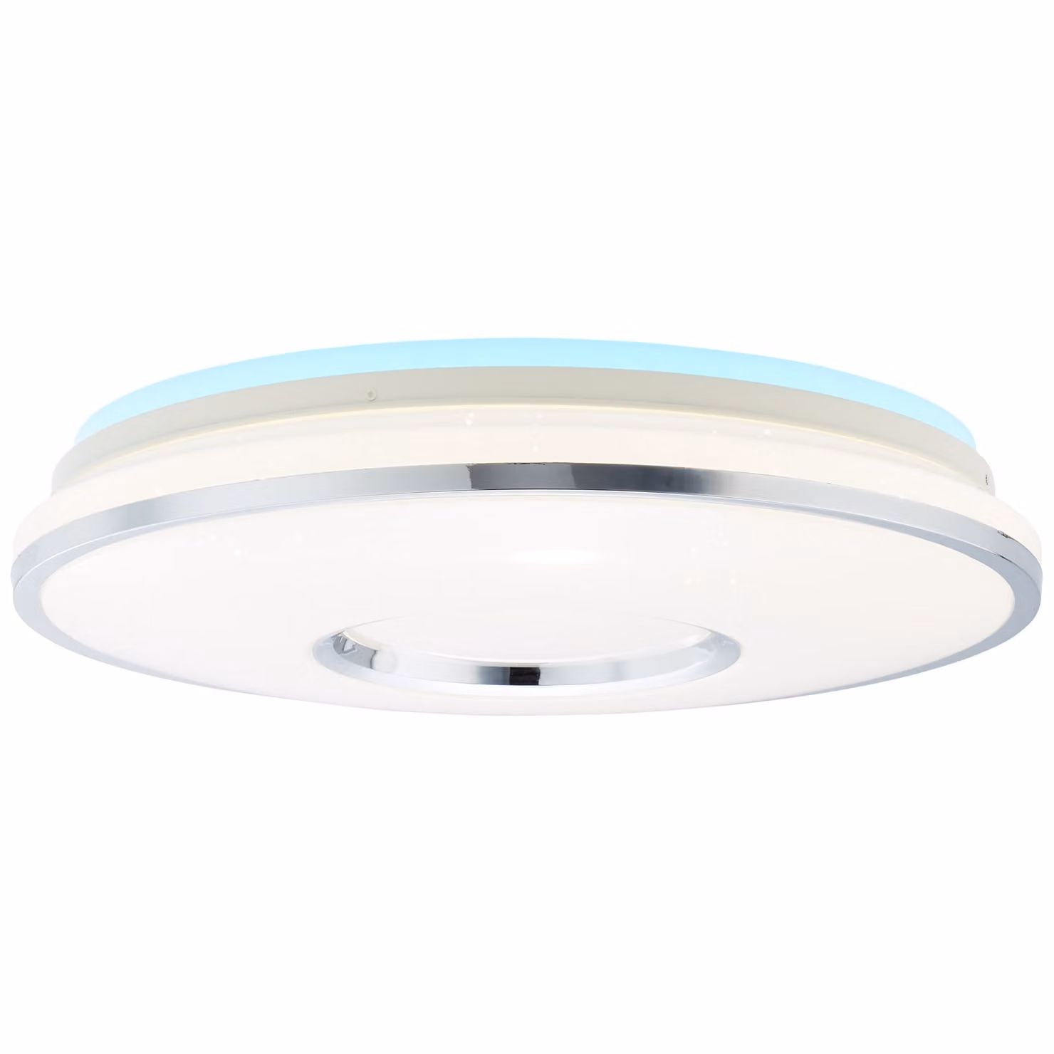 BRILLANTE plafoniera LED VISITATION | plafoniera funzionale dimmerabile in continuo con telecomando | colore della luce regolabile | 32W 3200 lumen da 3000 a 6500 Kelvin | plastica/metallo | bianco/argento | Ø 49cm