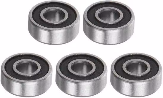 Set da 5 cuscinetti a sfere metallici - 3 mm x 8 mm x 3 mm - Set di cuscinetti con doppia guarnizione in gomma per macchine utensili - P6 (ABEC 3)
