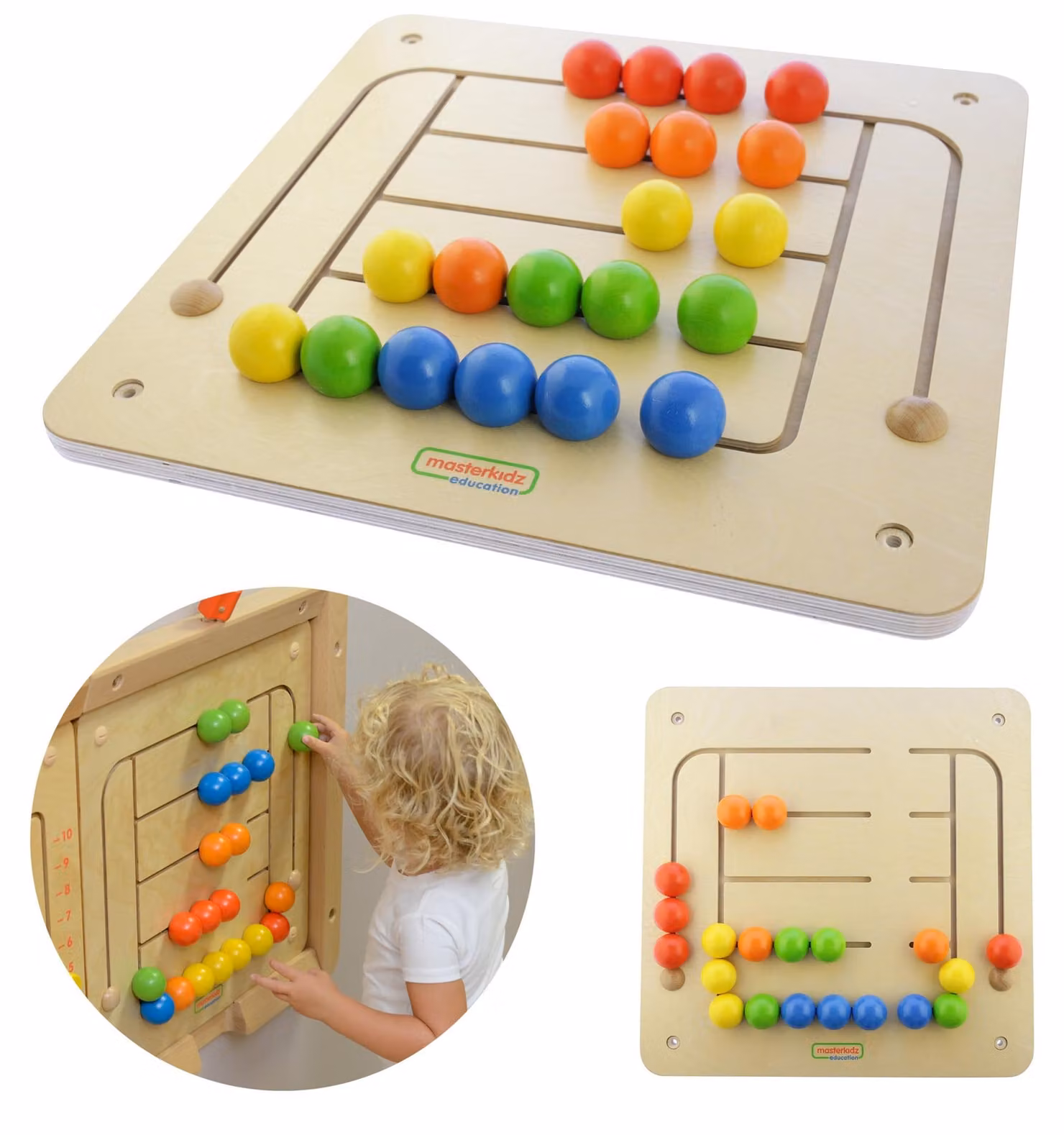 MASTERKIDZ - Tabellone educativo da parete, labirinto con perline Montessori