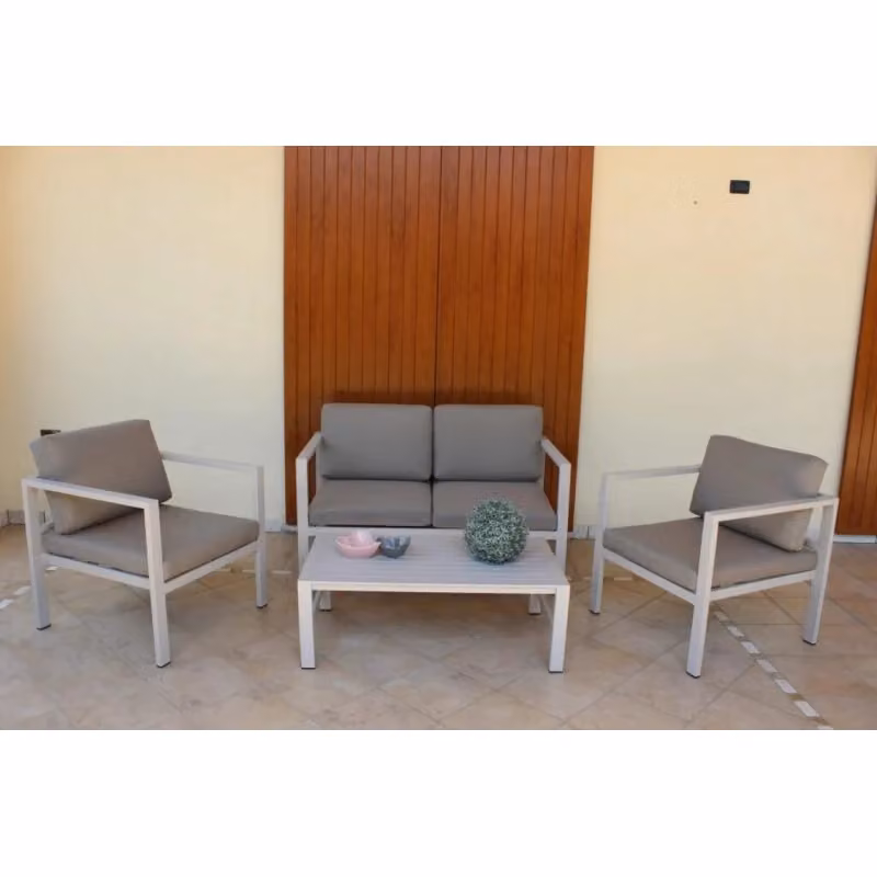 Salotto da esterno Avana 2 posti COSMA con struttura in alluminio e cuscini inclusi – 2