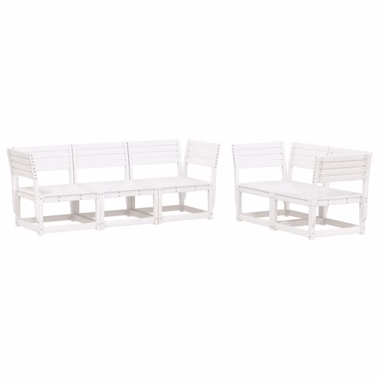 Set Salotto da Giardino 5 pz Bianco in Legno Massello di Pino