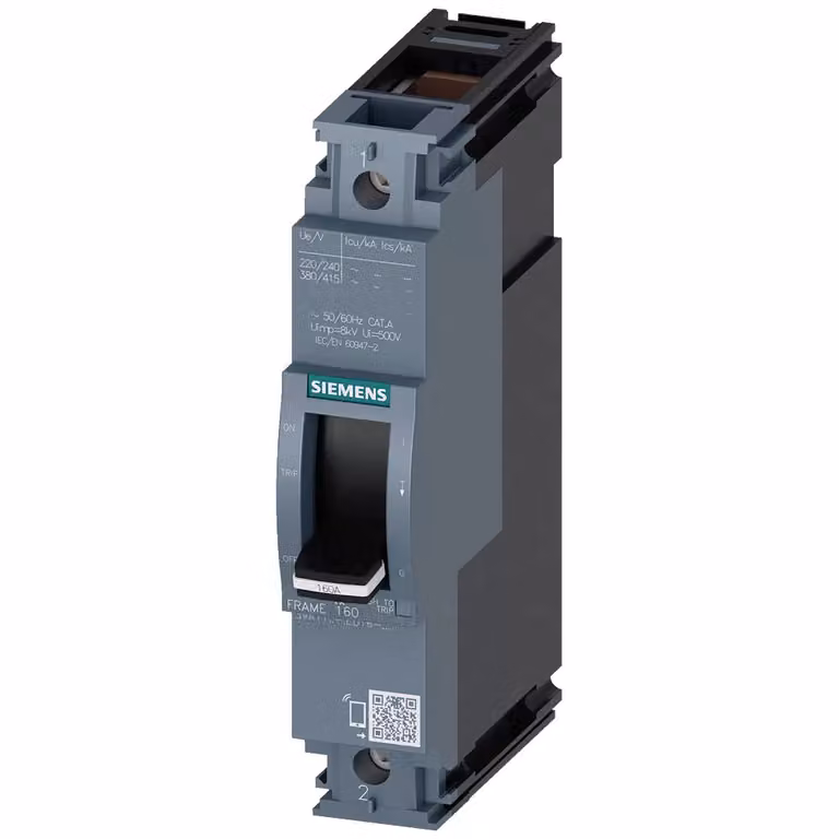 Interruttore di potenza Siemens 3VA1, telaio IEC 160, classe di capacità di interruzione S, Icu=36 kA a 240 V, 3VA11634ED160AA0