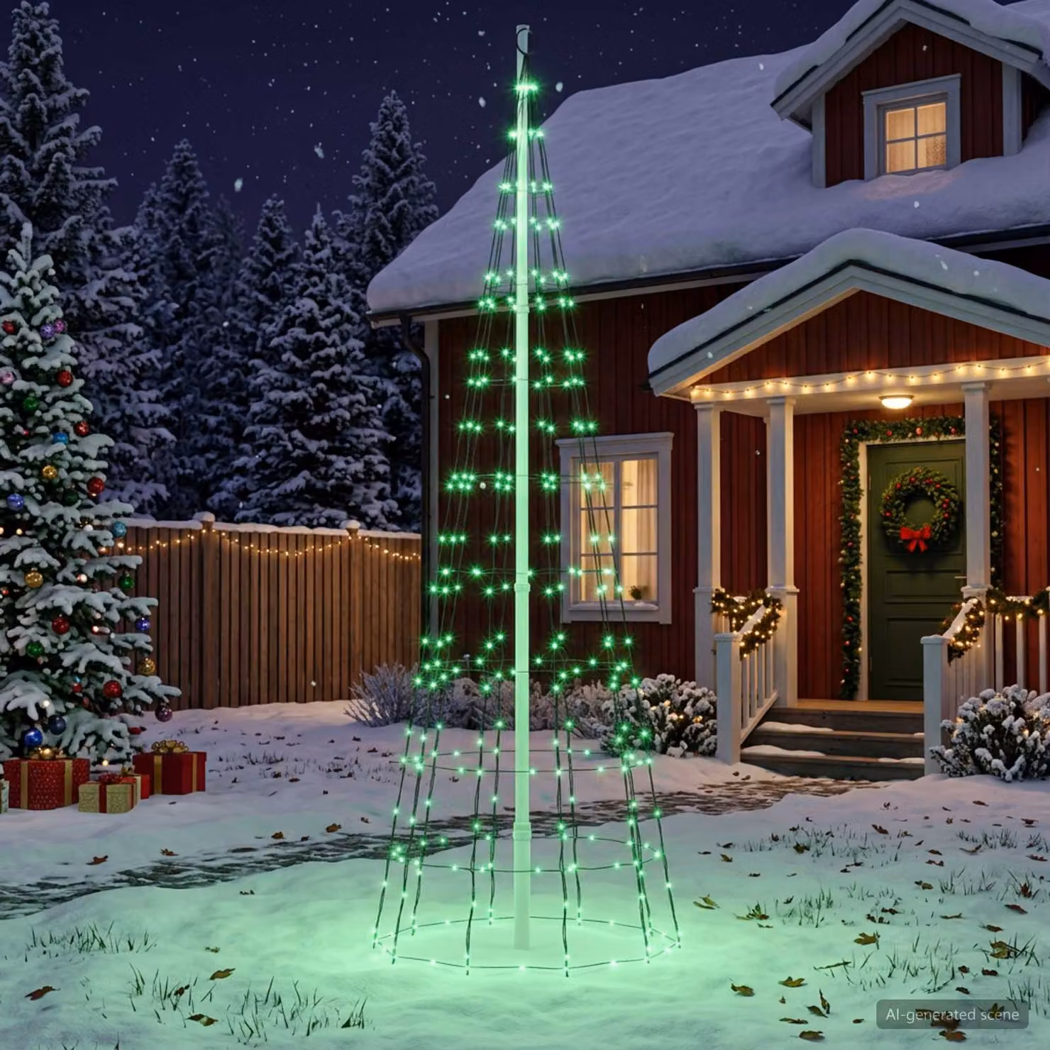 vidaXL Albero di Natale LED 300 cm 390 LED Multicolore ferro Nero