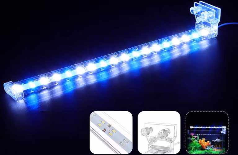 3/6/9/12W LED acquario luce a clip serbatoio pesce pianta acquatica luce arredamento 110-240V - 6W