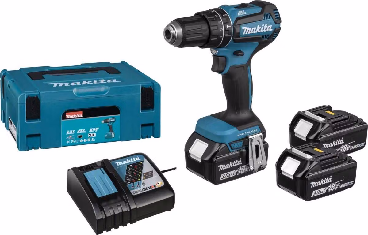 Trapano a percussione a batteria Makita DHP485RF3J