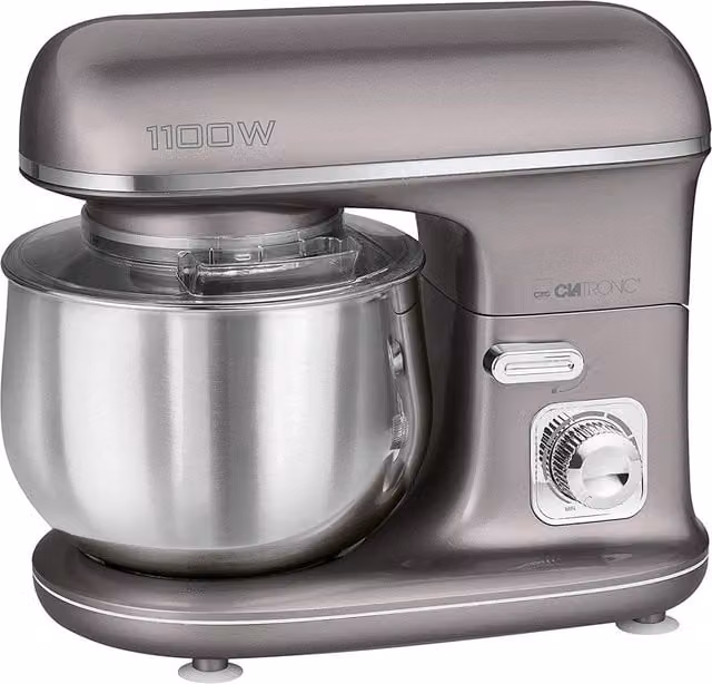 Impastatrice Planetaria Clatronic Titanio Grigia con Capacità 5 Litri e Potenza 1100W in Acciaio Inox