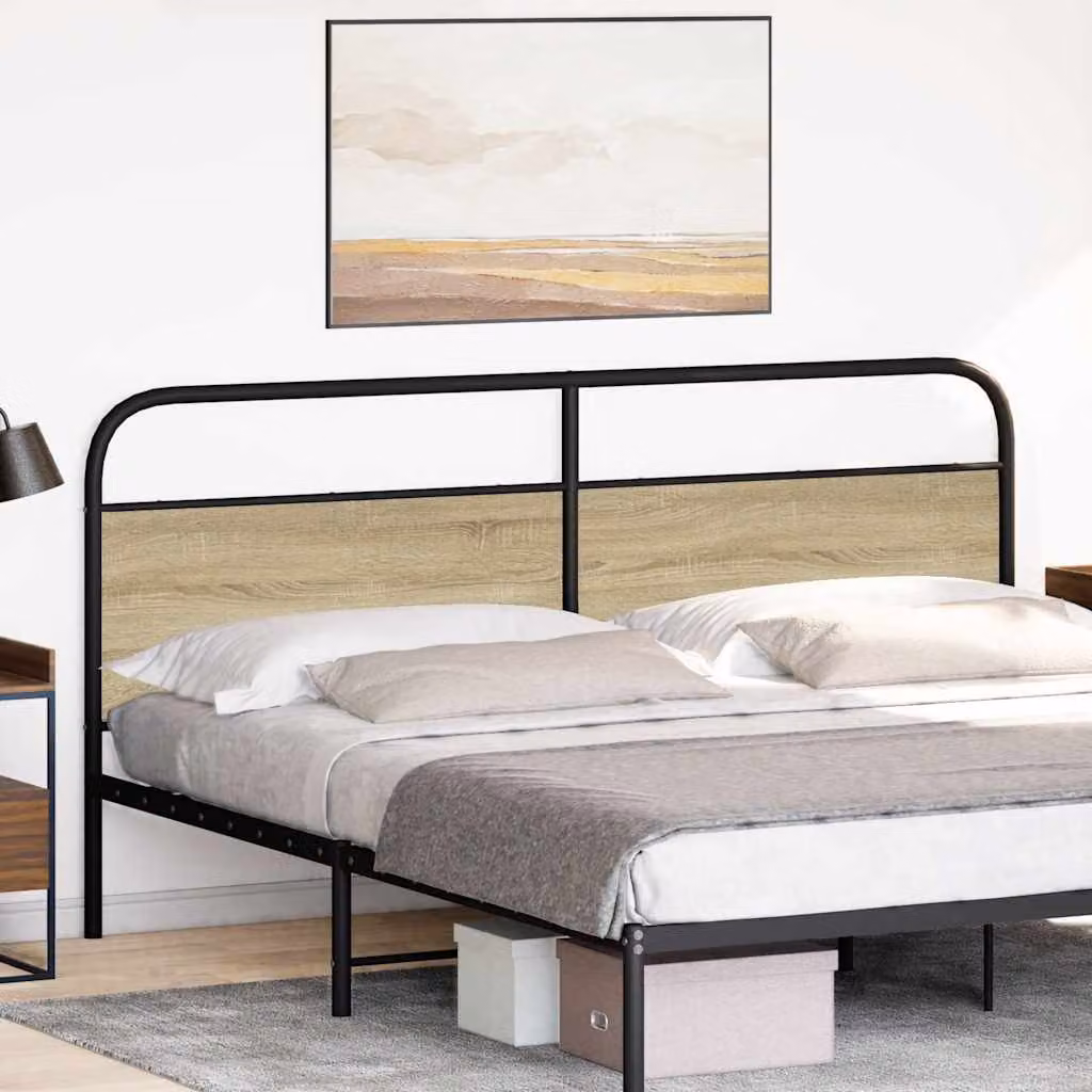 vidaXL Testiera di Ricambio Rovere Sonoma 200 cm Acciaio