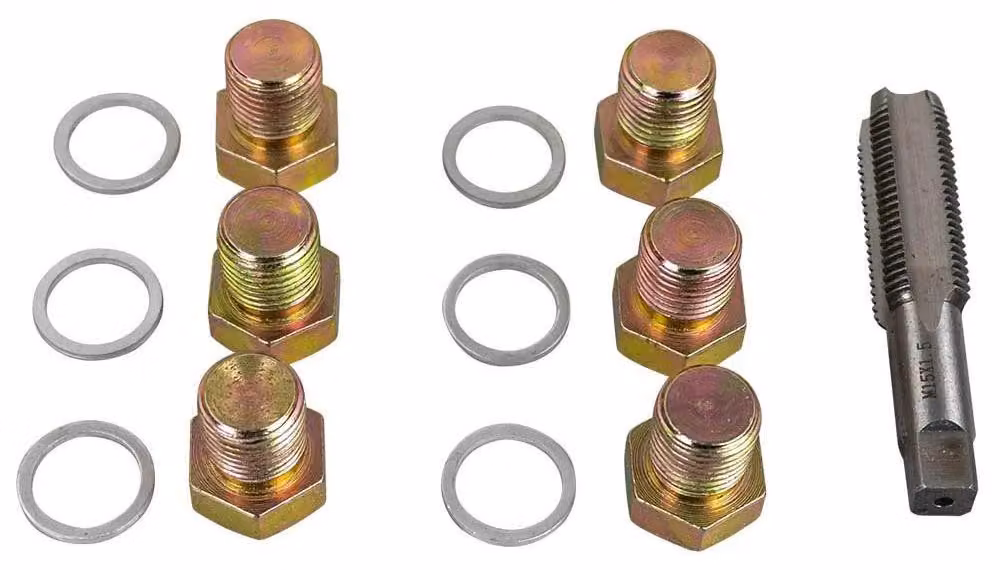 Kit di riparazione Jbm M17 per filettatura dei tappi dell'albero motore, colore oro. Misura unica