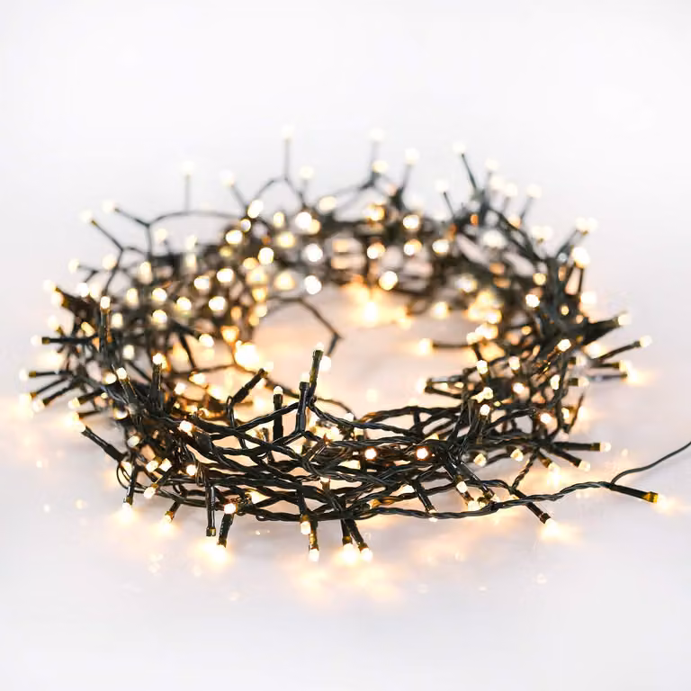 Catena luminosa a LED, 60 LED, 8 modalità, timer, luce bianca calda, 743 cm