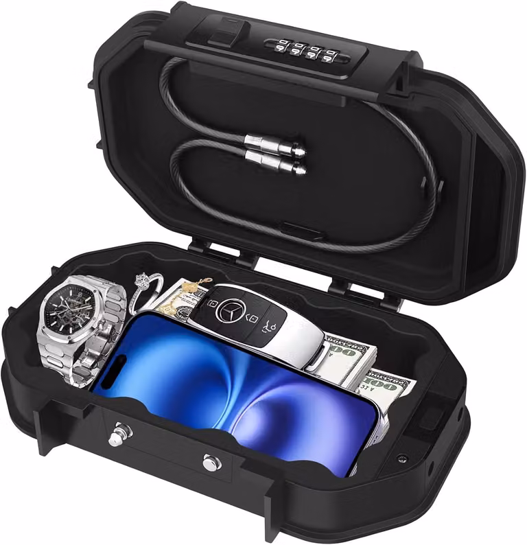 68 impermeabile: Cassaforte portatile DIYife - Mini - Cassaforte - Combinazione numerica - Cavo rimovibile - Doppio sistema di blocco