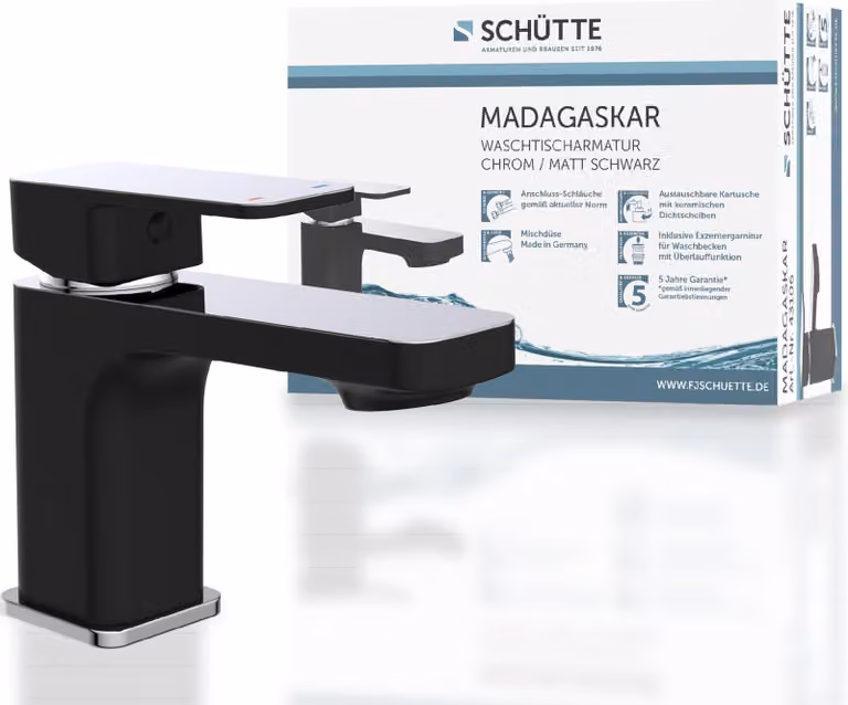 Miscelatore per lavabo SCHÜTTE MADASGASKAR cromo e nero opaco