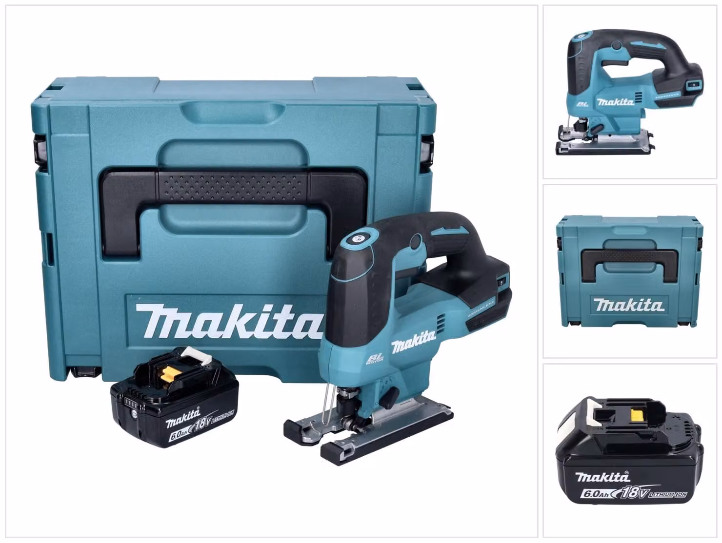 Seghetto alternativo a batteria Makita DJV 184 G1J 18 V brushless + 1x batteria ricaricabile 6,0 Ah + Makpac - senza caricabatterie