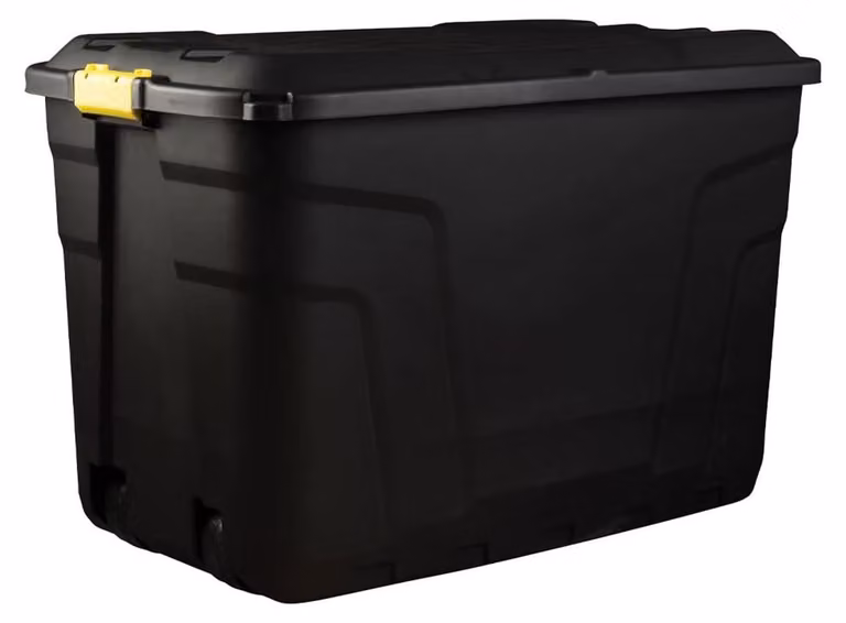 Contenitore con coperchio e ruote - 190 L - Plastica - Chiudibile - Contenitore da giardino