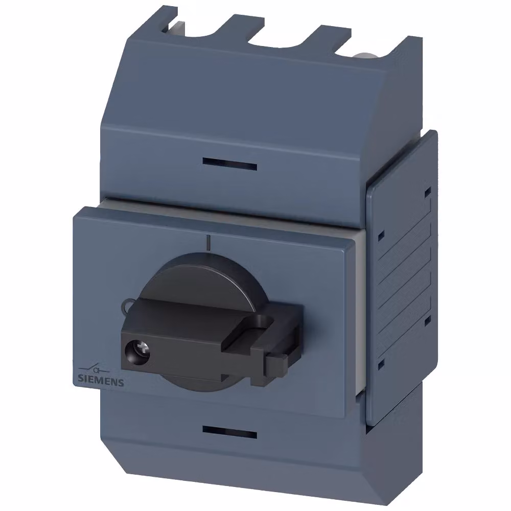 Sezionatore Siemens 32 A, serie 01, a 3 poli, azionamento frontale centrale, unità completa 3KD02322KG203
