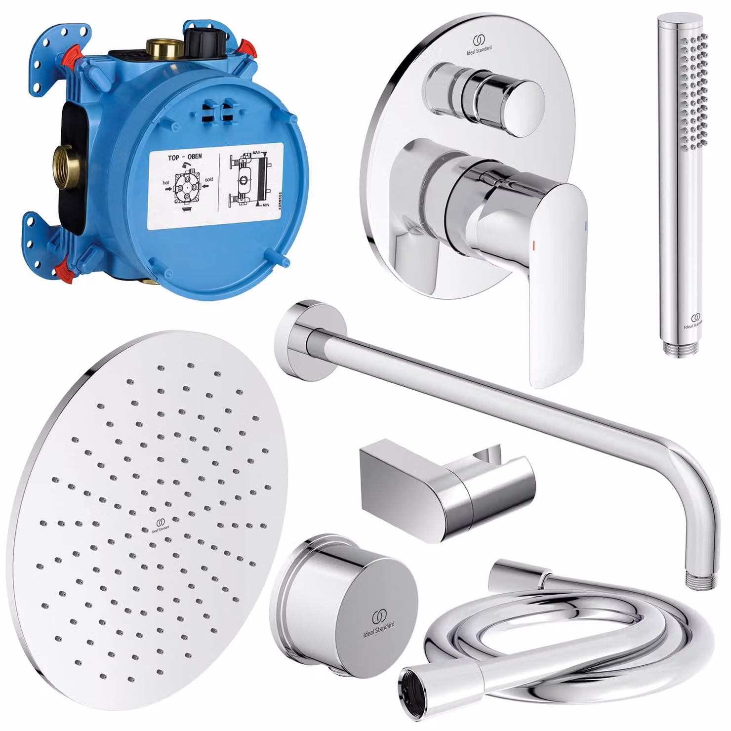Kit di montaggio Connect Air, cromo, serie S, set completo per bagno/doccia
