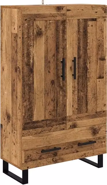 Credenza moderna in legno multistrato effetto legno vecchio marrone L: 69,5 cm, P: 31 cm, H: 115 cm