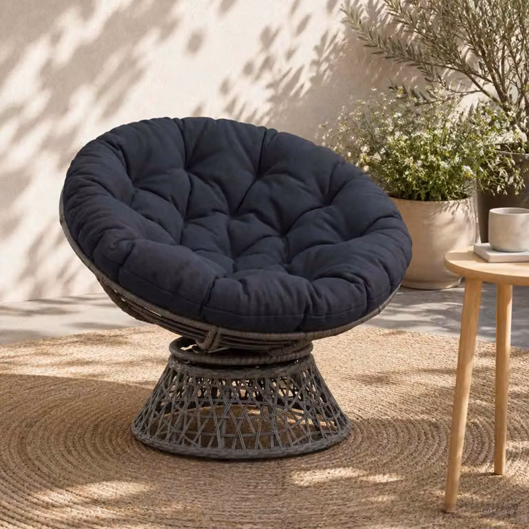 Cuscino per sedia appesa vidaXL VIANEN rotondo in poliestere blu