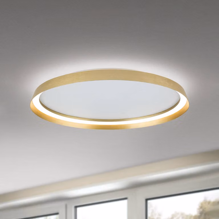 ORION Plafoniera a LED Manta, dimmerabile, Ottone / Oro, Soggiorno / Sala da pranzo, Alluminio, Moderno, Plafoniera LED