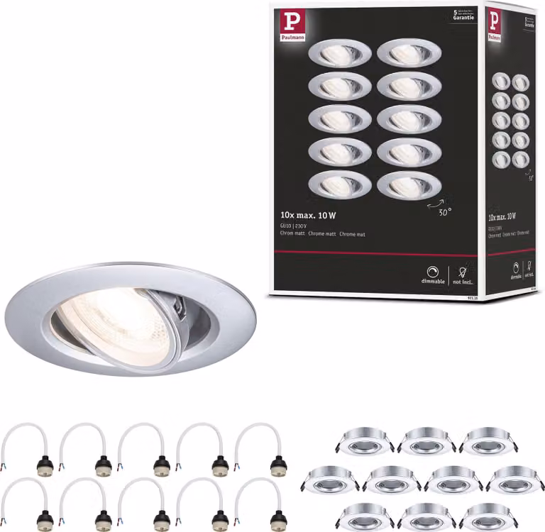Set di 10 luci da incasso Paulmann orientabili