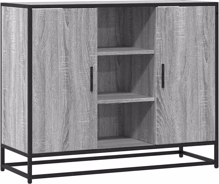 Credenza Grigio Sonoma 92x35x76 cm in Legno Multistrato