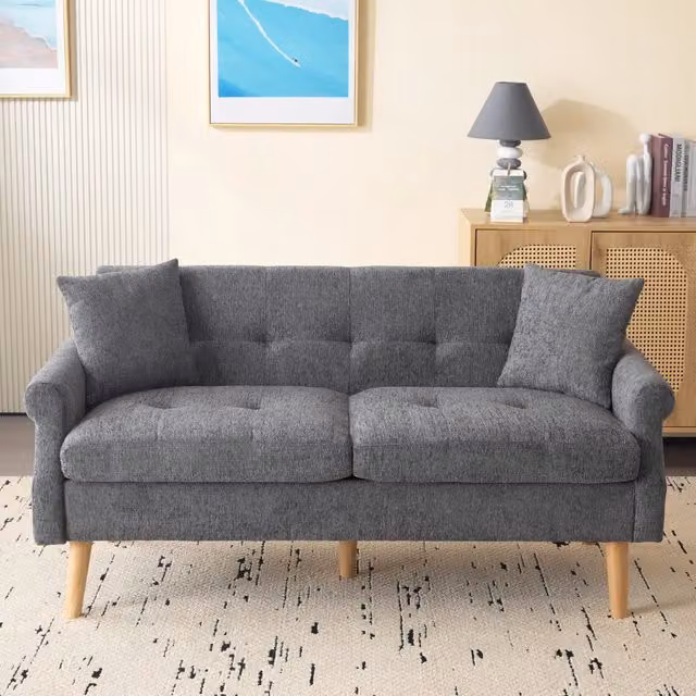 Divano moderno in tessuto chenille con cuscini spessi - Zephmum- Adatto per soggiorno, camera da letto