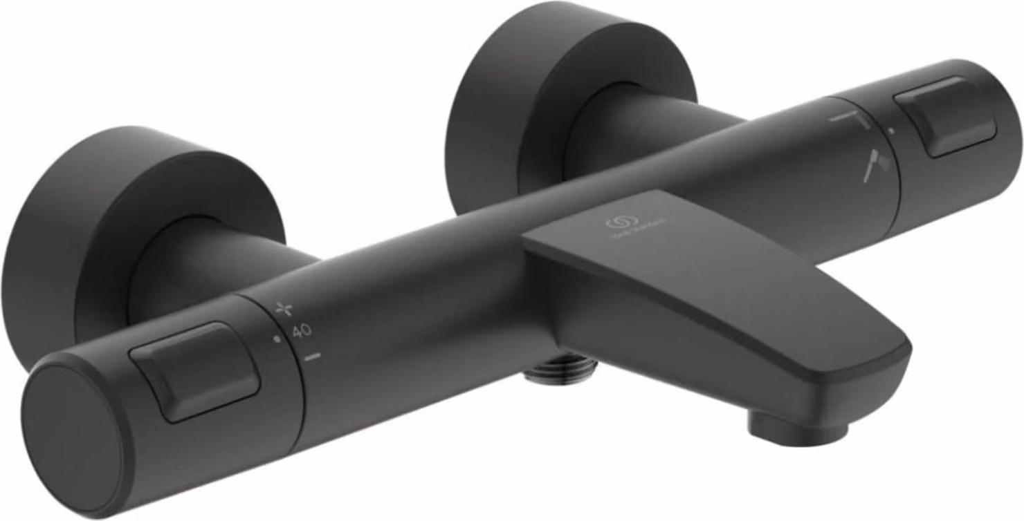 Ideal Standard Ceratherm T25 termostato per vasca da bagno a montaggio superficiale, proiezione 161 mm A7544XG Nero (Silk Black)