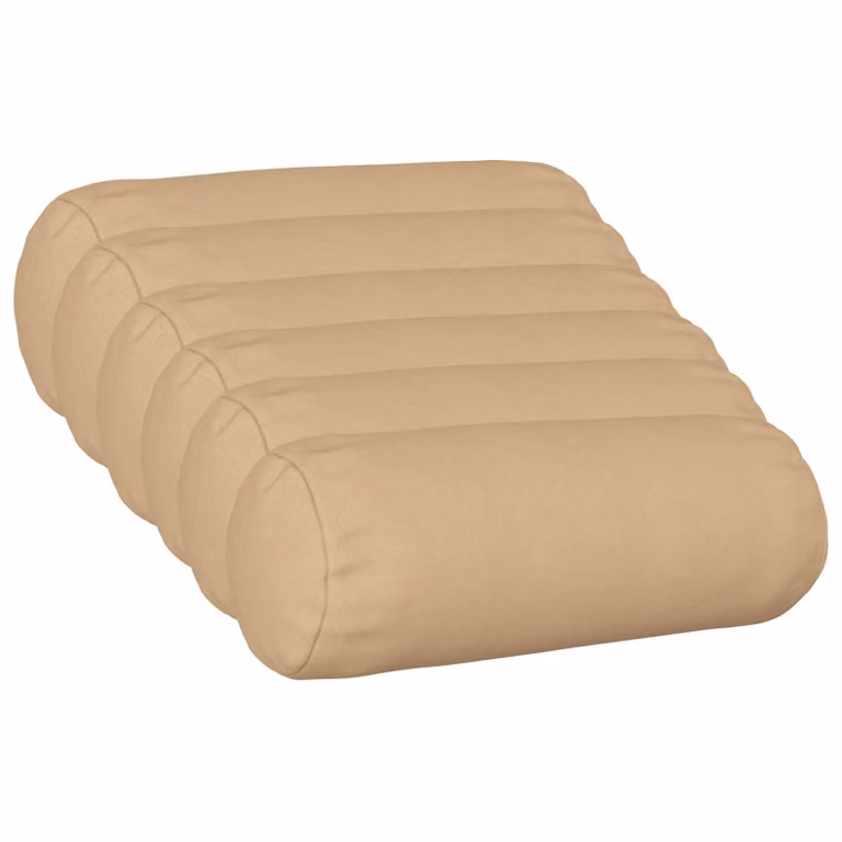 Set di 6 cuscini vidaXL HEERLEN in tessuto beige con fodera lavabile e rimovibile