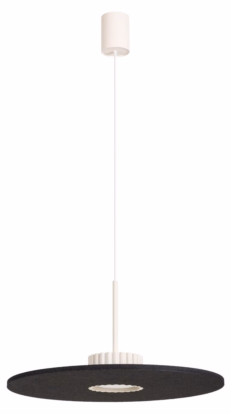 Lampada a sospensione OVO 1 beige/nera in feltro Gx53 1xGx53 10W feltro/alluminio 125x40x40 cm Sollux Lighting