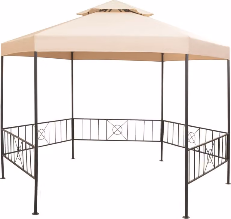 The Living Store Padiglione da giardino per feste Tenda esagonale beige 323x265 cm
