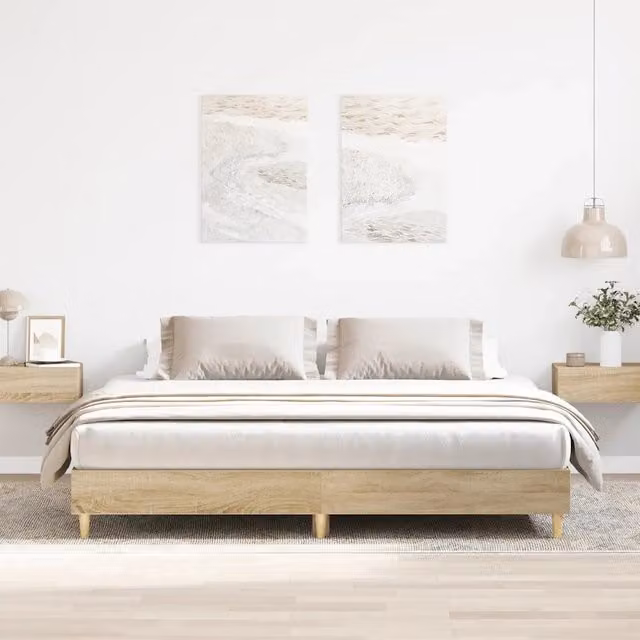 Giroletto senza Materasso-Struttura Letto Rovere Sonoma 180x200cm in Truciolato 169117