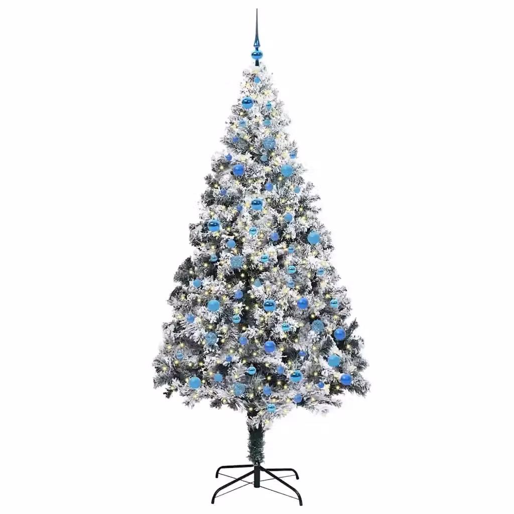Albero di Natale artificiale moderno vidaXL bianco con 300 LED luce bianca calda, Altezza: 240 cm – 2