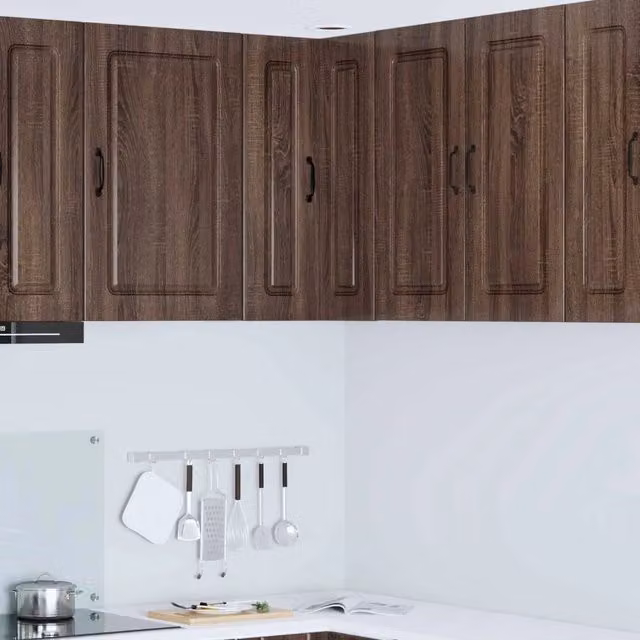 Mobile da cucina d'angolo moderno vidaXL in legno rovere marrone con ripiani interni e ante a battente L/P/H: 57 x 57 x 80 cm – 1