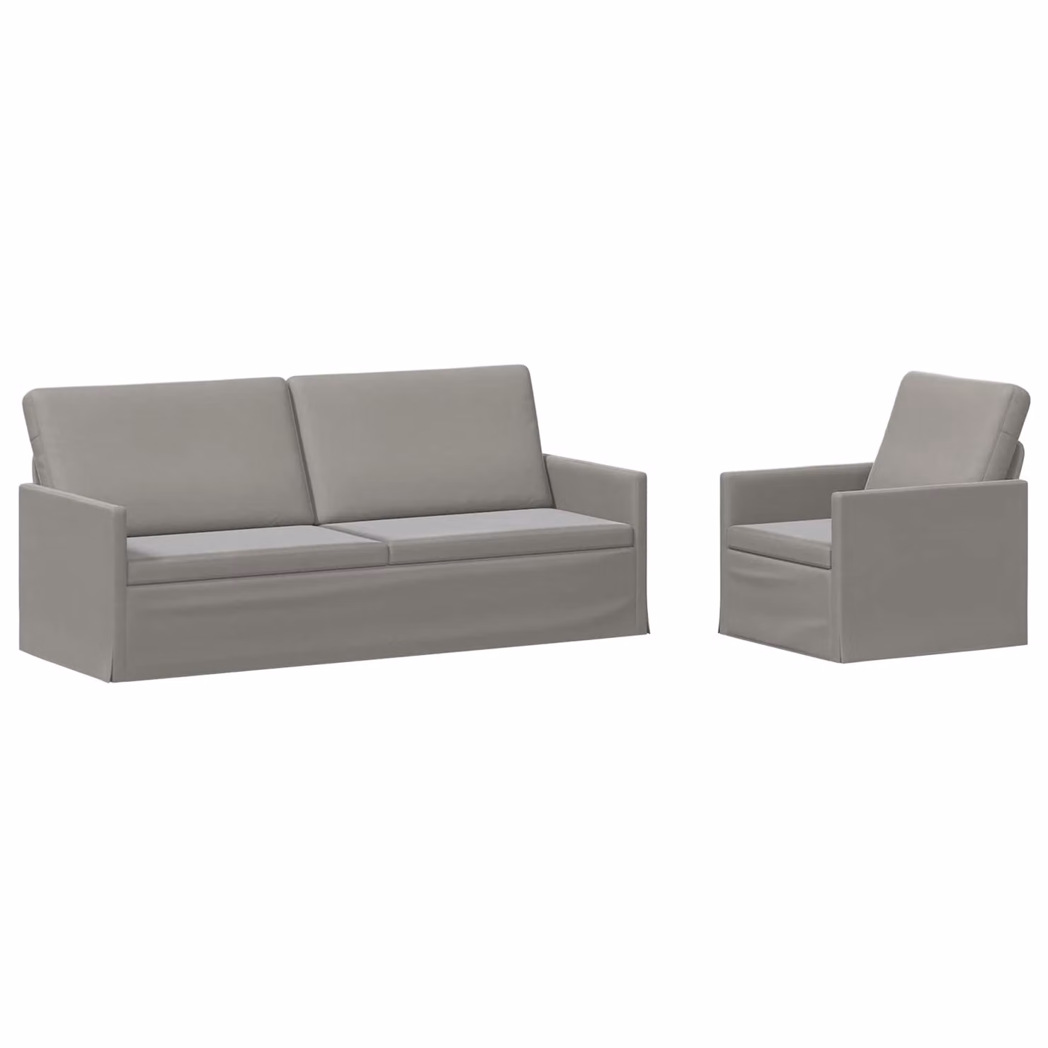 Set di 2 divani moderni vidaXL in velluto grigio con struttura in metallo per soggiorno o ufficio