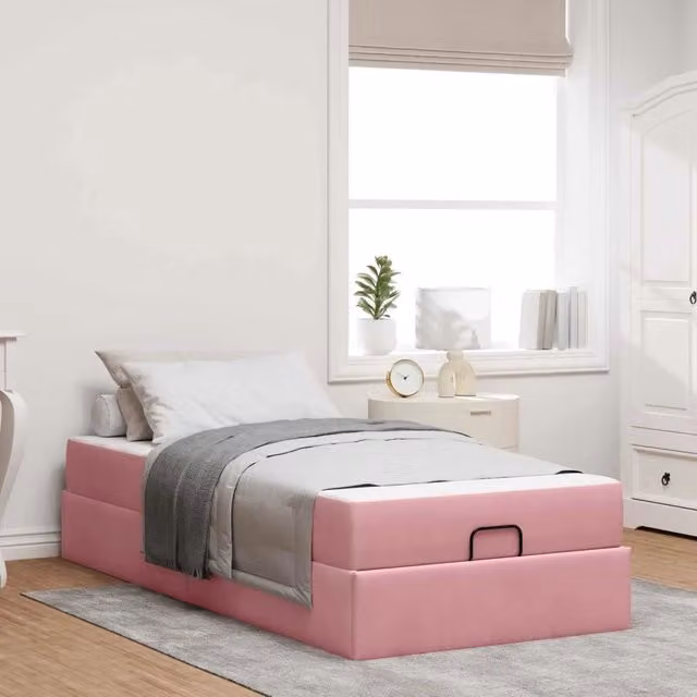 Struttura letto con materasso 2 pcs-Giroletto Rosa Velluto 344152