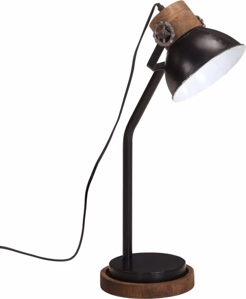 vidaXL Lampada da tavolo 25 W Nero 18x18x60 cm E27