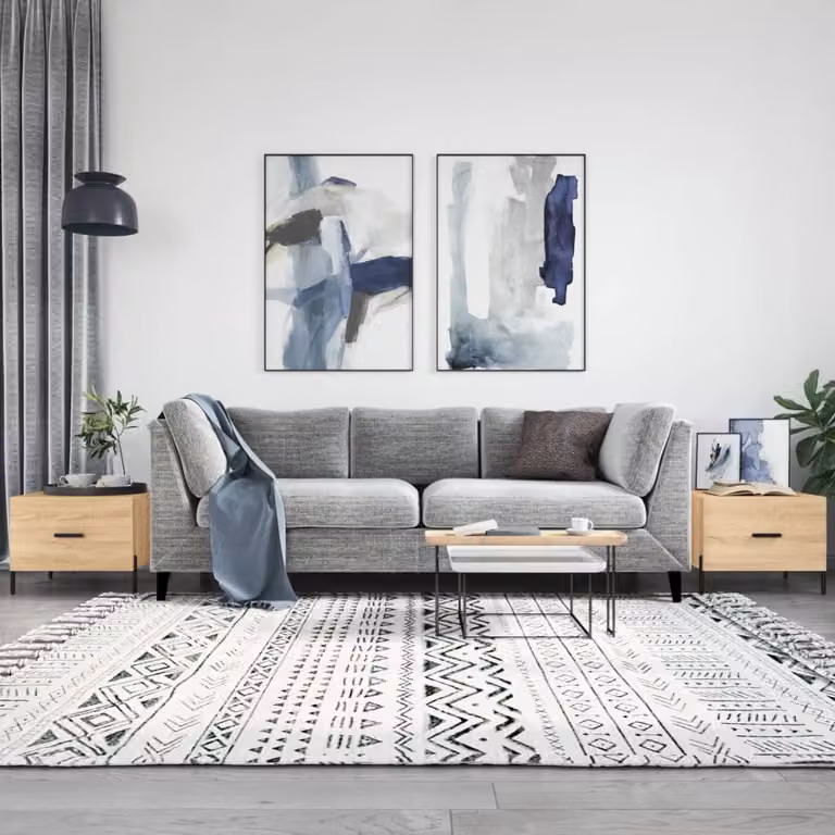 Set di 2 tavolini da salotto vidaXL in legno e metallo, colore rovere, L/P/H: 50 x 50 x 40 cm