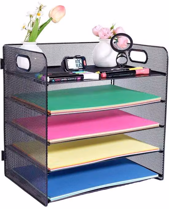 Mobile portadocumenti A4 a 5 cassetti, scaffale archivio A4 con maniglia, raccoglitore da scrivania, contenitore per fascicoli, armadio portadocumenti A4 per raccoglitori e documenti.