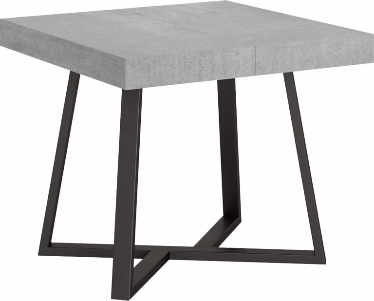 ITYHOME - Tavolo allungabile 90/194x90 cm Zeplir cemento gambe antracite