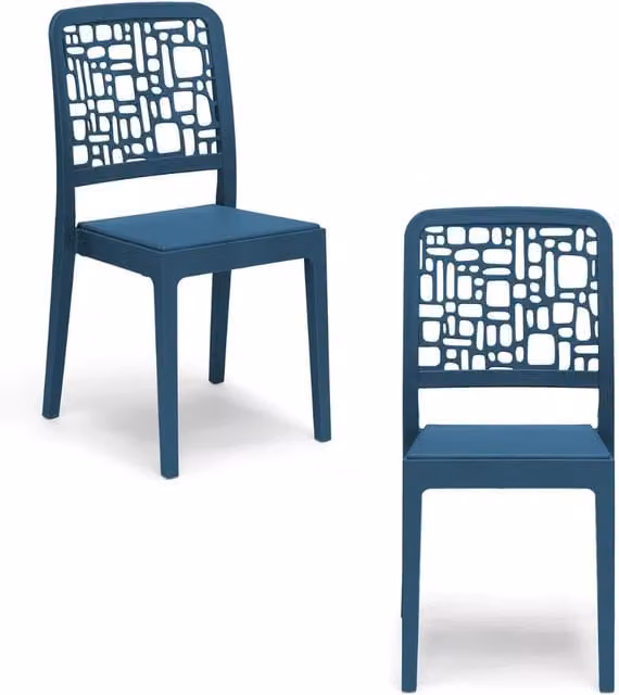 Set di 2 sedie impilabili MEDEA Redokasa in polipropilene color Petrolio con design moderno per cucina, giardino e sala da pranzo