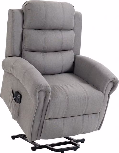 Poltrona relax con funzione alzapersona Outsunny grigio, modello moderno con braccioli e rivestimento in tessuto – 1