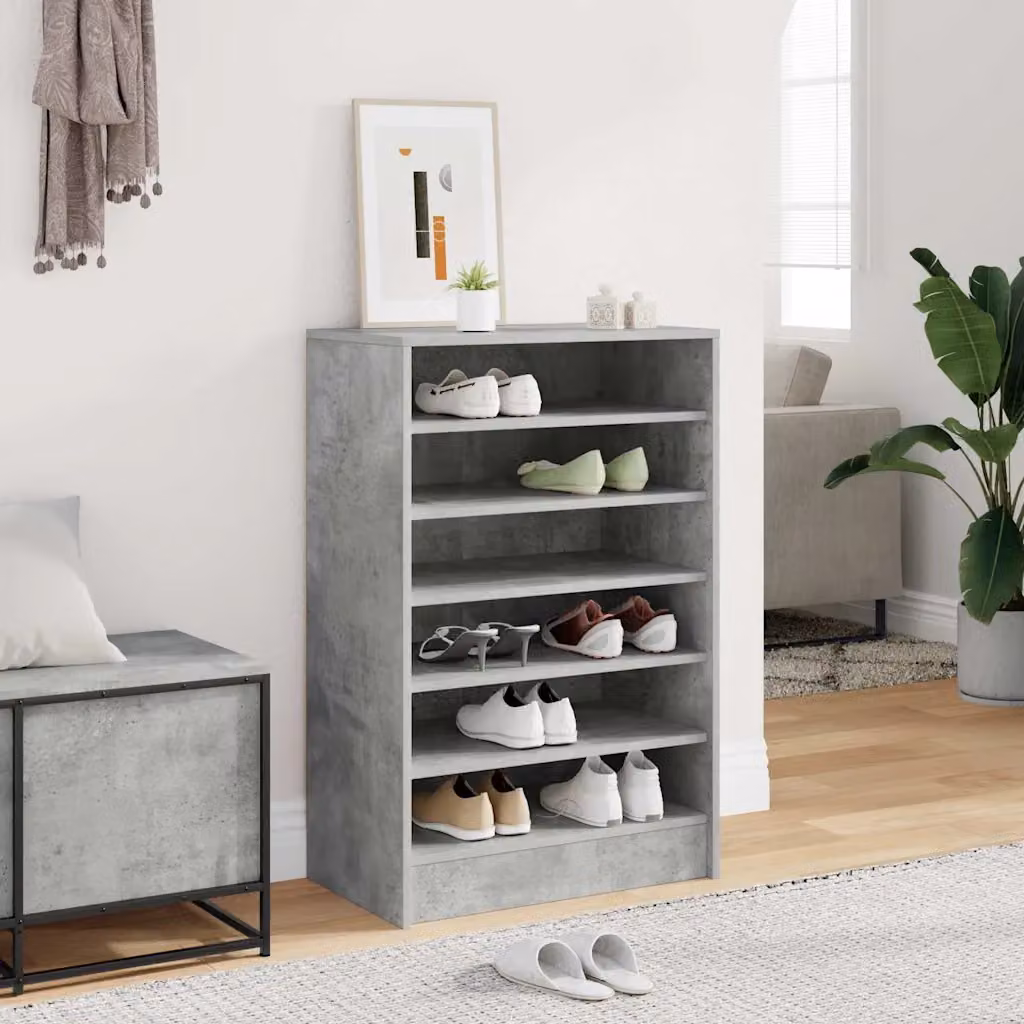 Armadio porta scarpe moderno vidaXL in legno grigio L: 60 cm, P: 35 cm, H: 92 cm