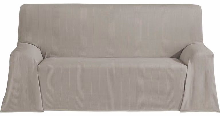 Coperta multifunzionale in cotone, 180x260 cm, colore lino, adatta per divano e letto