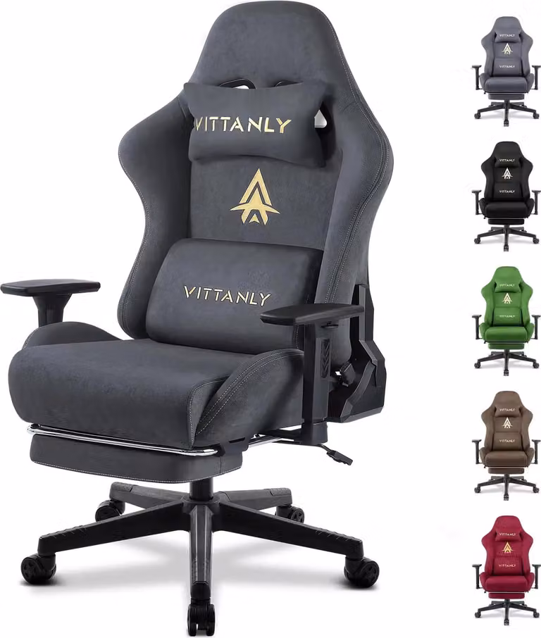 Sedia da gioco, regolabile in altezza, girevole a 360°, grigio